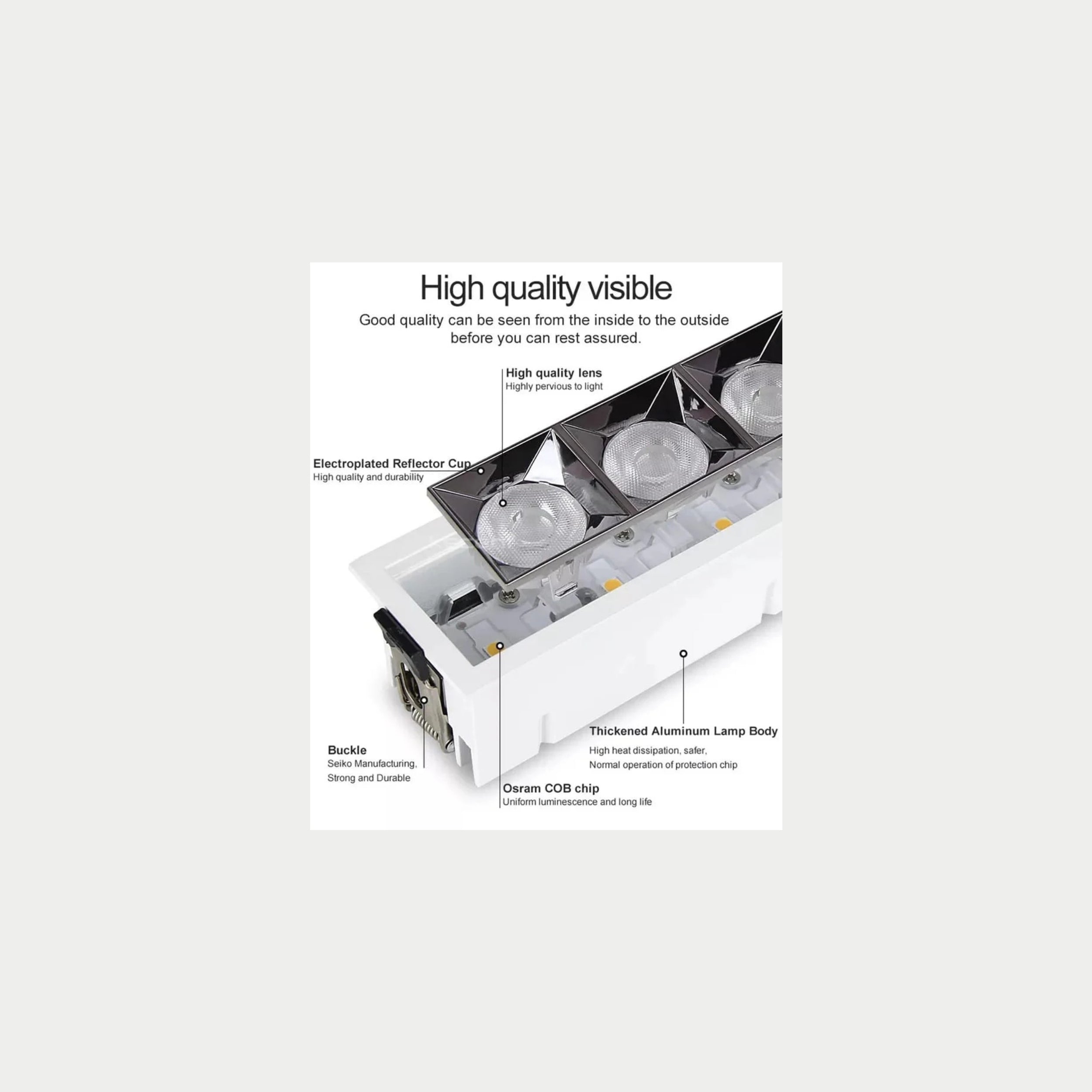Embedded LED Linear Light ( Laser Blade ) 10Watt Osram LED Chip