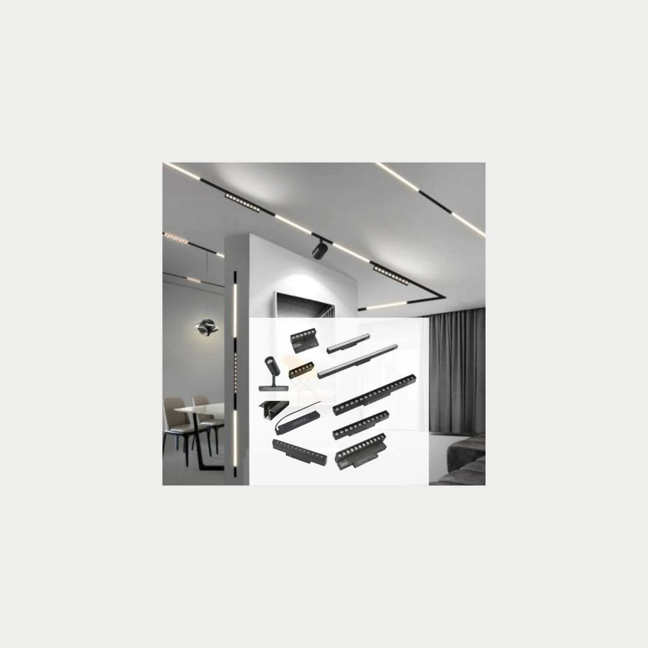 Recessed Mounted Magnetic Rail GRILLE Lighting