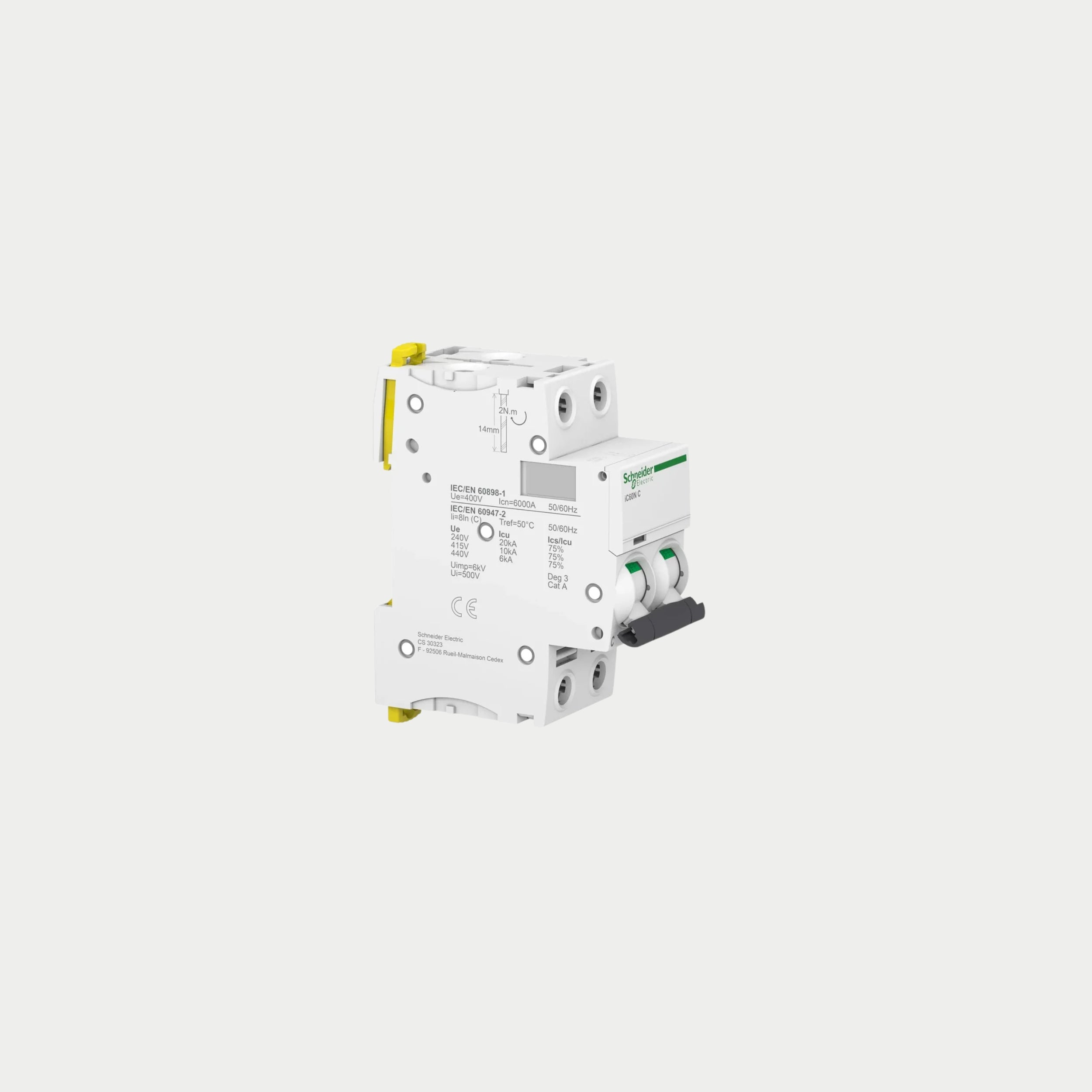 Schneider iC60N 2 Pole Miniature Circuit Breaker 6 KA - 10 kA